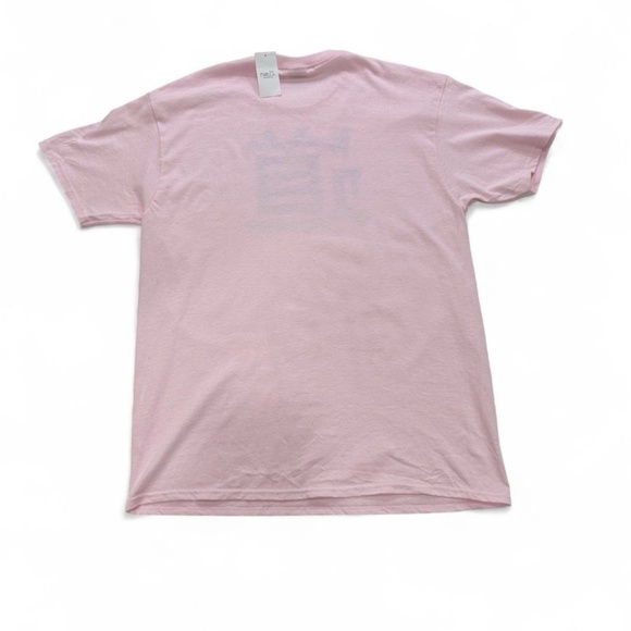NWT Japanese Letters in Rainbow Colors Shirt L Pink Typography Writing Tee - Picture 2 of 6